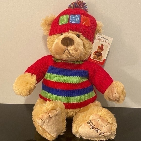 Teddy B Caring Plush Holiday Bear 15" NWT - Picture 1 of 7